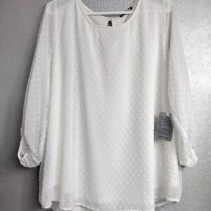 COPY - West Kei Off White Tunic/ Blouse   Size 2 X